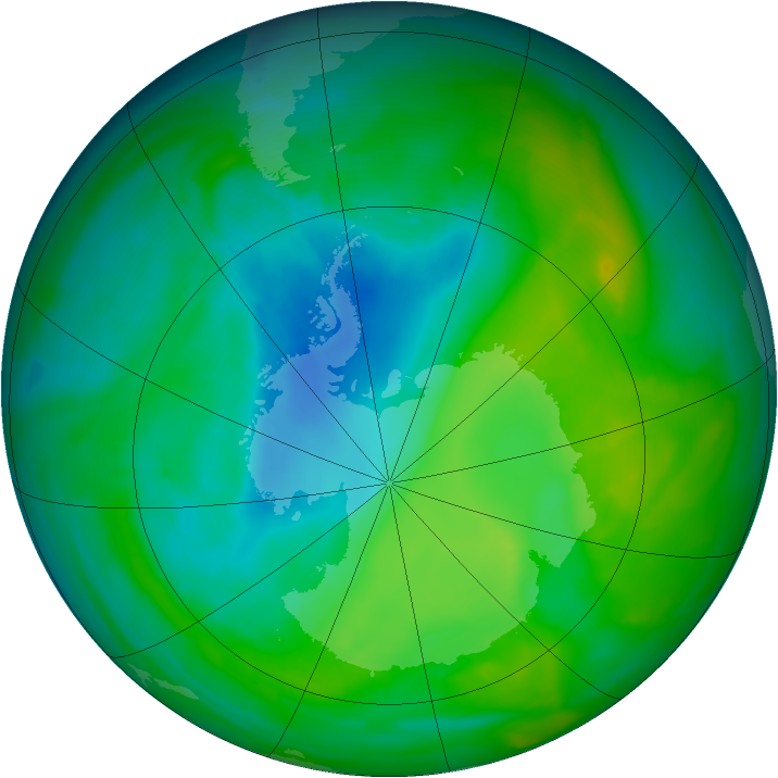 Antarctic ozone map for 23 November 2013